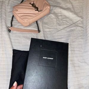 Blush matelasse lambskin V-flap crossbodyYSL small